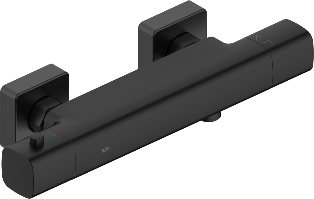 KFA Armatura Malaga bateria prysznicowa ścienna z termostatem czarna 5756-010-81