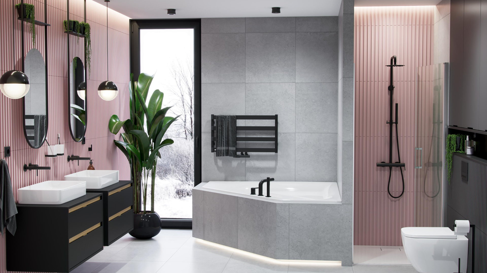 Excellent Meteor grzejnik wannowy dekoracyjny 46x80 cm czarny GREX.MEW46.BL - Wysyłka w 24h