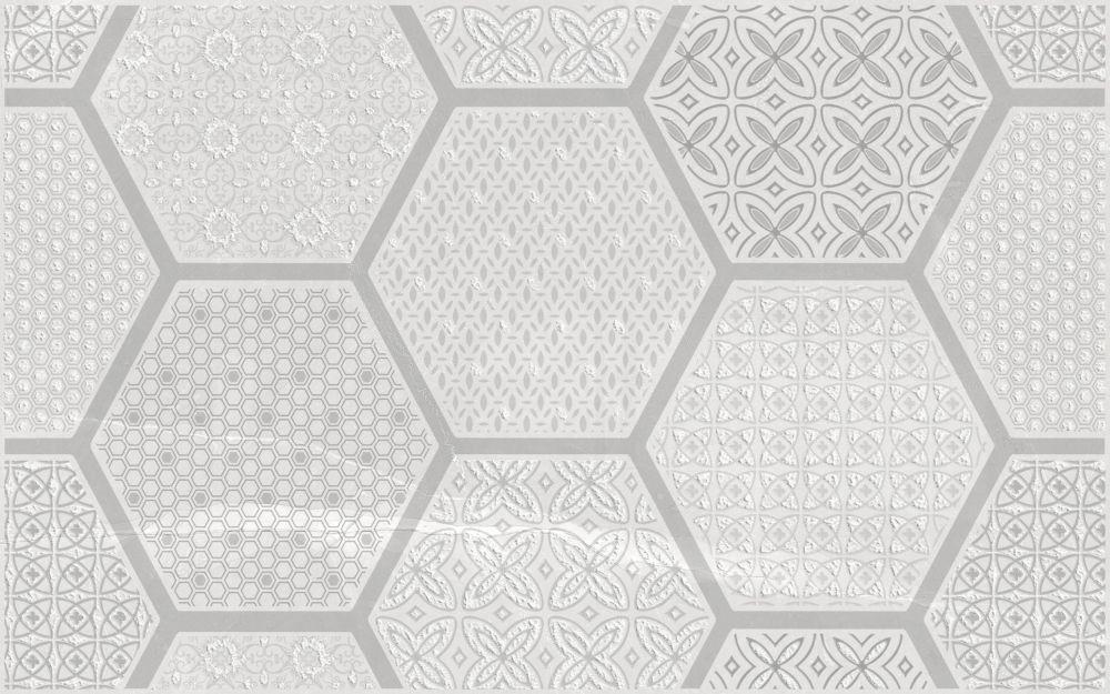 Ceramika Color Corda Geo dekor ścienny 25x40 cm szary połysk