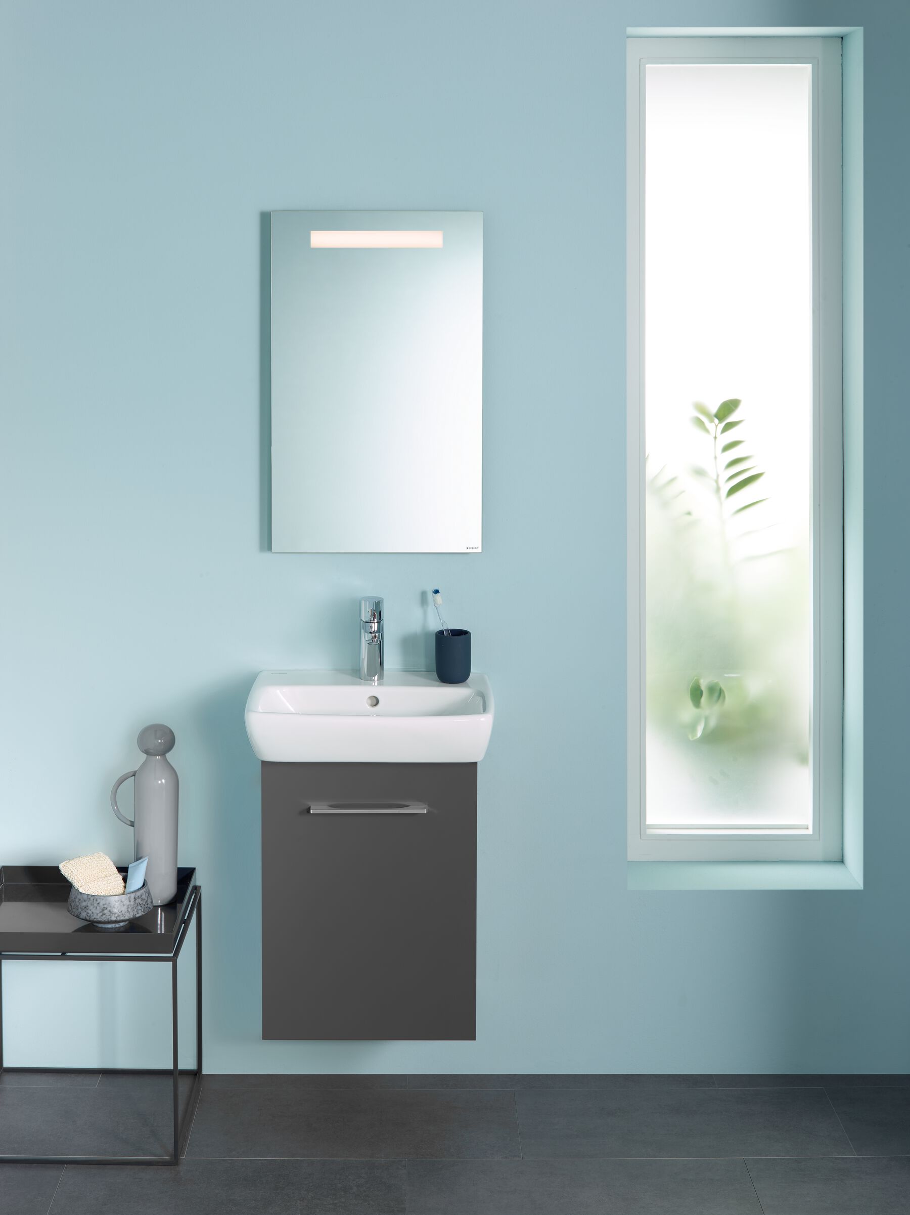 Geberit Selnova Square umywalka 45x35 cm prostokątna ścienna-nablatowa biała 500.322.01.7