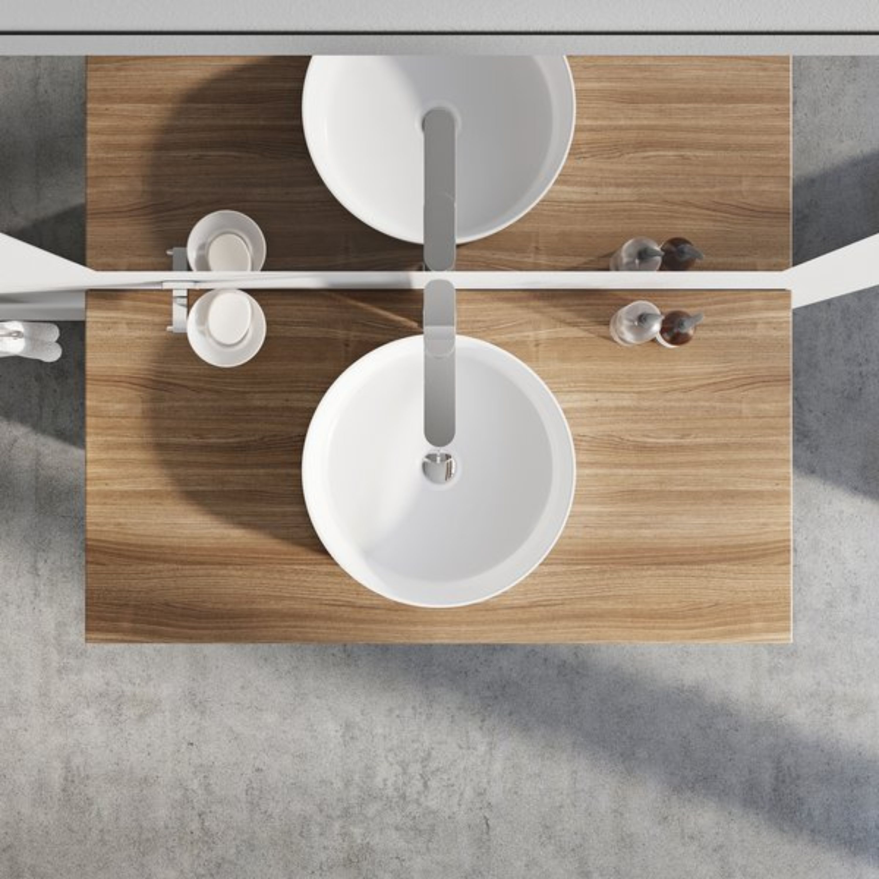 Ravak Uni umywalka 40x40 cm okrągła nablatowa biała XJX01140002