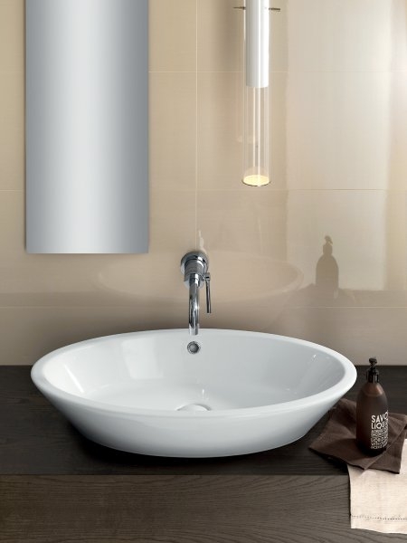 Hatria Happy Hour 22:00 umywalka 70x40 cm owalna nablatowa biała Y0M901