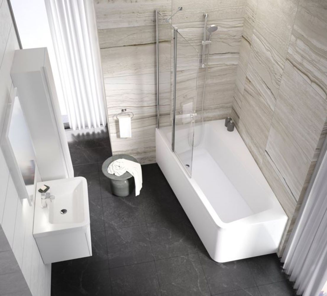 Ravak 10° parawan nawannowy 100 cm 2-częściowy aluminium połysk/szkło przezroczyste 7QLA0C03Z1