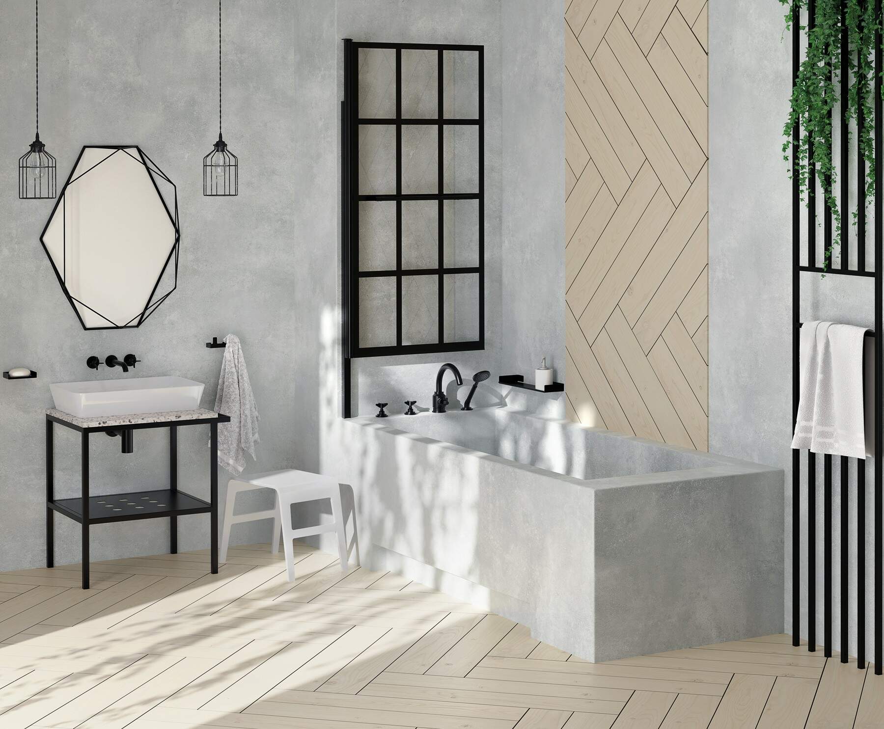 Deante Temisto bateria umywalkowa podtynkowa czarny mat BQTN54D