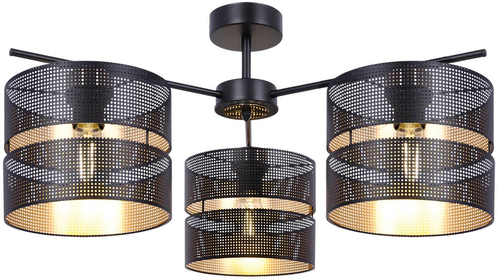 Kaja Malavi lampa podsufitowa 3x15 W czarna-złota K-5502