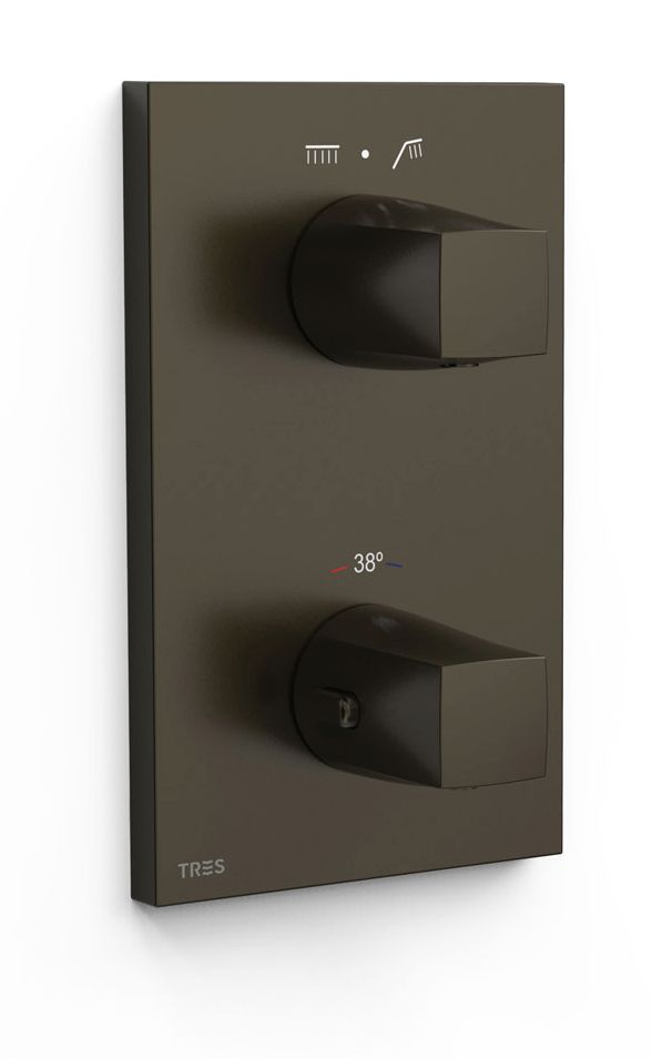Tres Therm-Box bateria wannowo-prysznicowa podtynkowa termostatyczna czarny brąz 21125001KMB