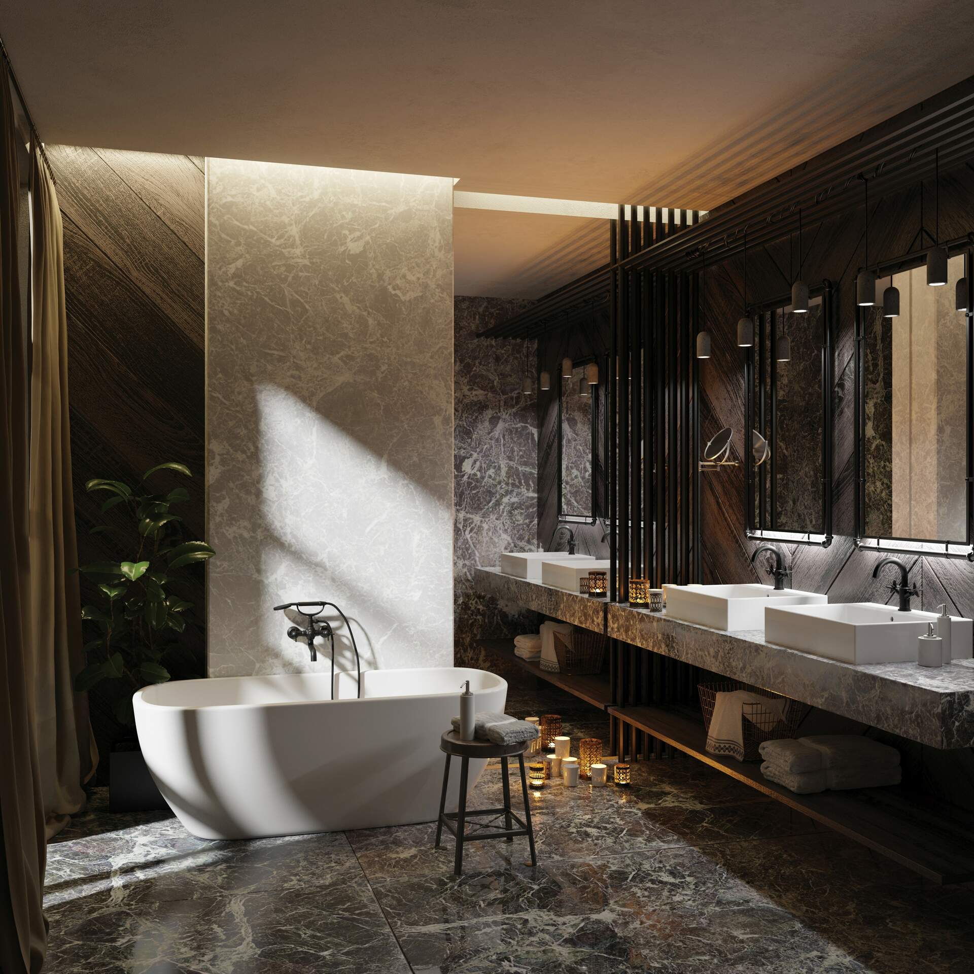 Deante Temisto bateria wannowo-prysznicowa ścienna czarna BQTN11D - Wysyłka w 24h