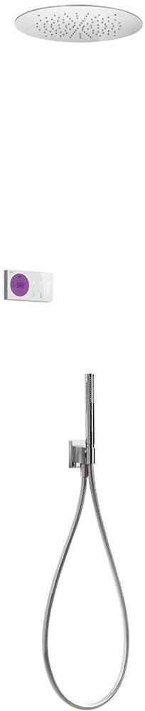 Tres Shower Technology zestaw prysznicowy podtynkowy termostatyczny z deszczownicą chrom/biały 092.865.55