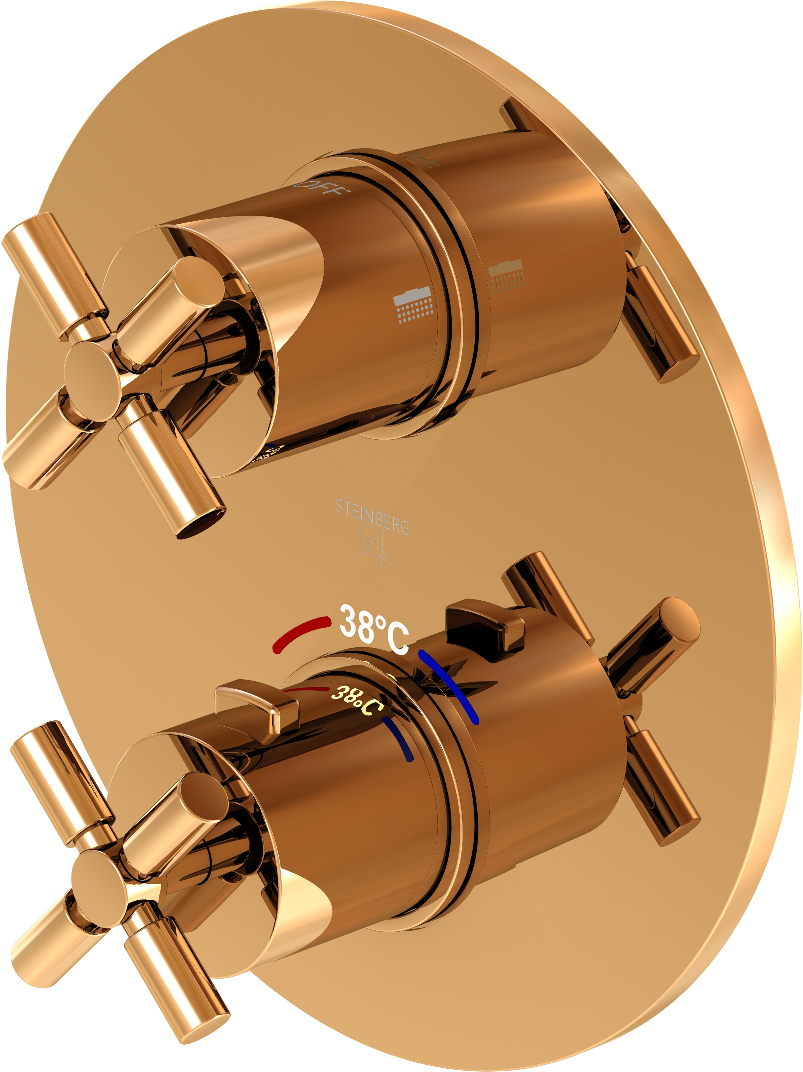 Steinberg 250 bateria wannowo-prysznicowa podtynkowa termostatyczna różowe złoto 25041333RG