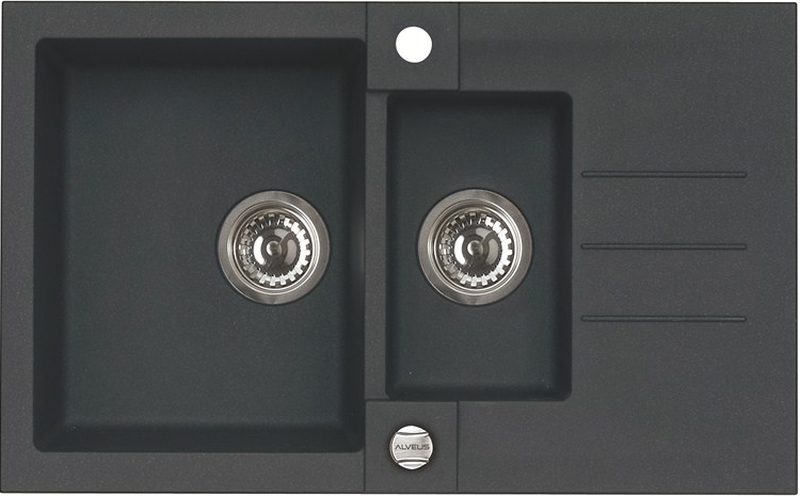 Alveus Rock 70 zlewozmywak 78x48 cm 1.5-komorowy czarny 1217091