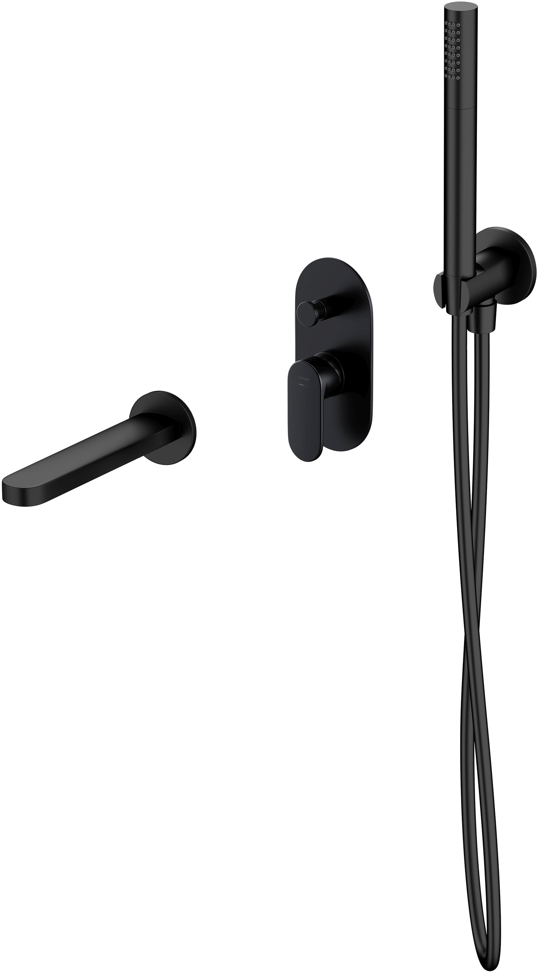 Cersanit Crea zestaw wannowo-prysznicowy podtynkowy czarny S952-042