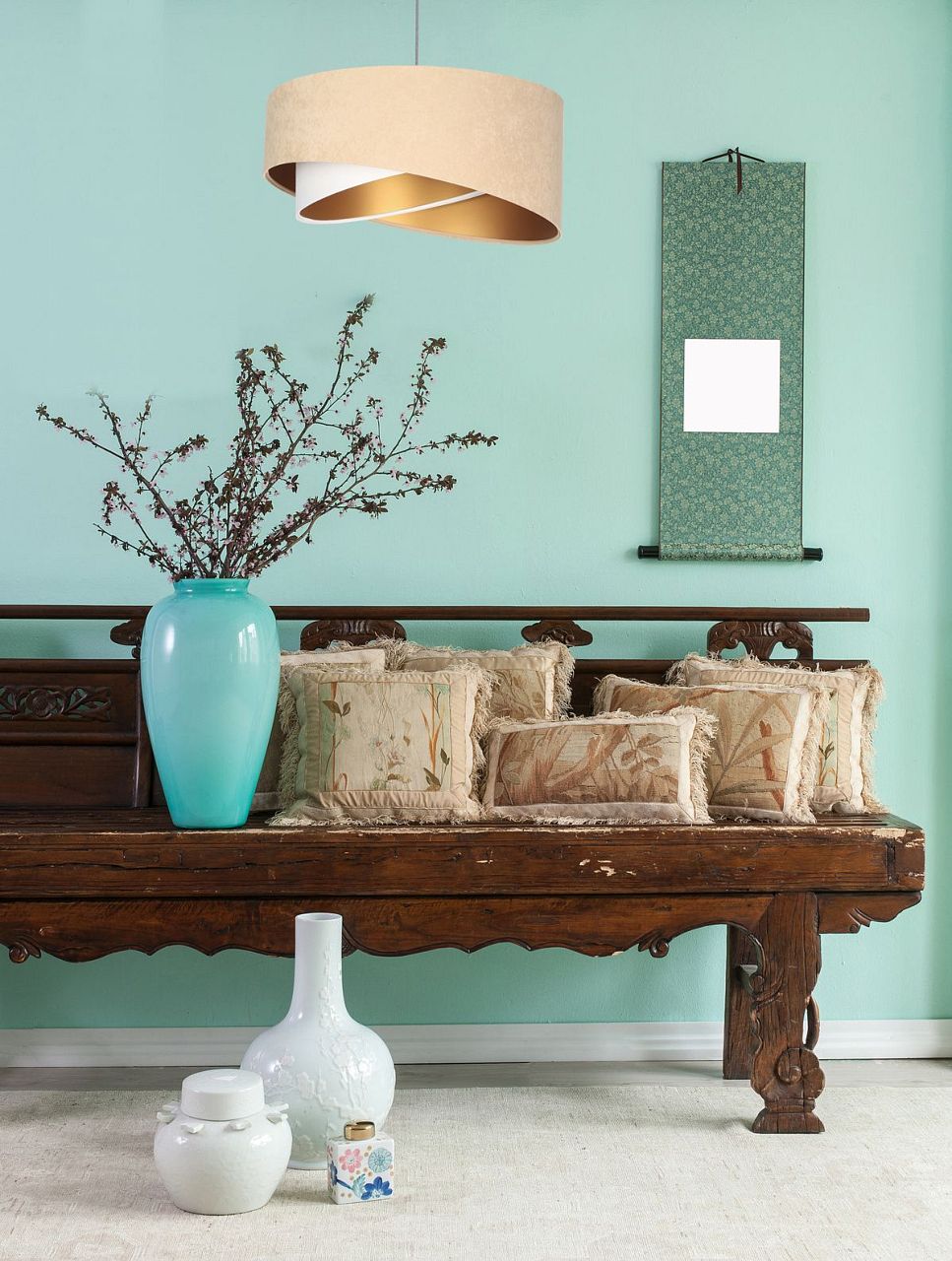 BPS Koncept Galaxy lampa wisząca 1x60 W biała-złota-beżowa 060-030