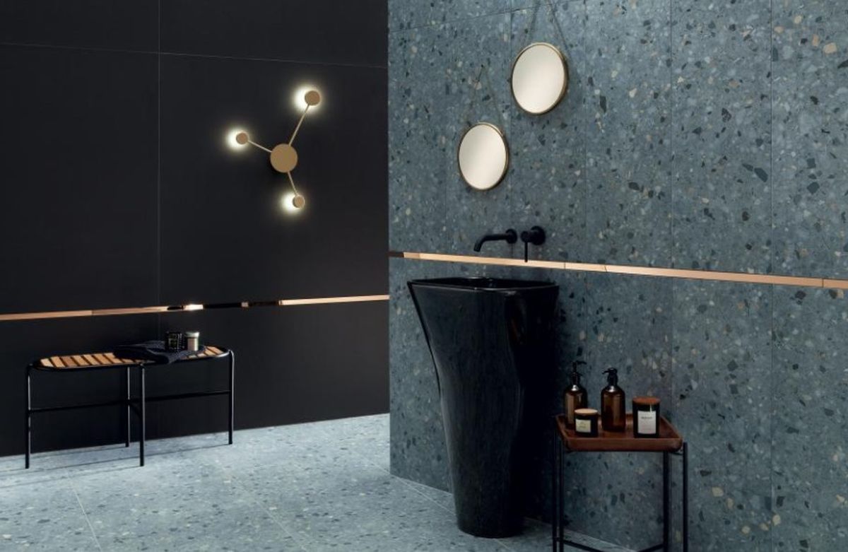 Tubądzin Macchia blue płytka ścienna 89,8x32,8 cm