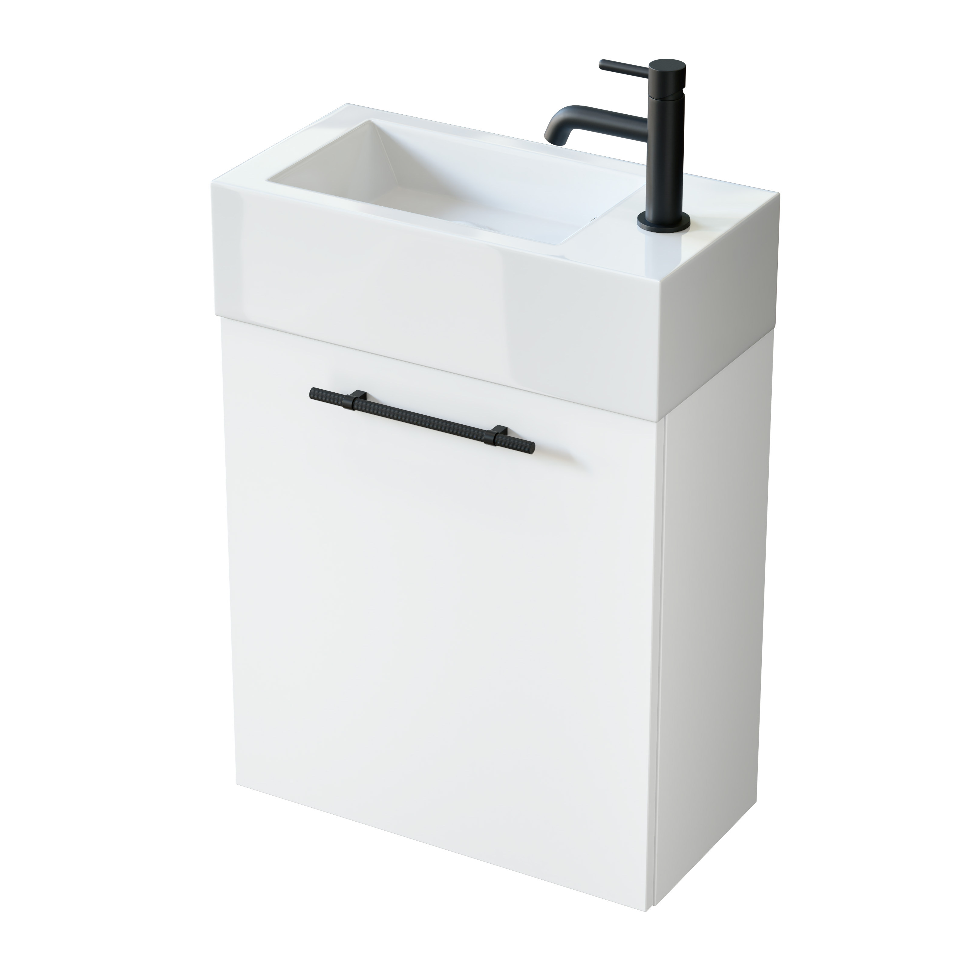 Uptrend Nava umywalka z szafką i uchwytami 50 cm białą 004SU5001TR4127