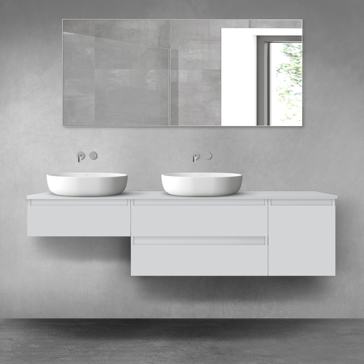 Oltens Vernal zestaw mebli łazienkowych 180 cm z blatem szary mat 68514700 - Wysyłka w 24h