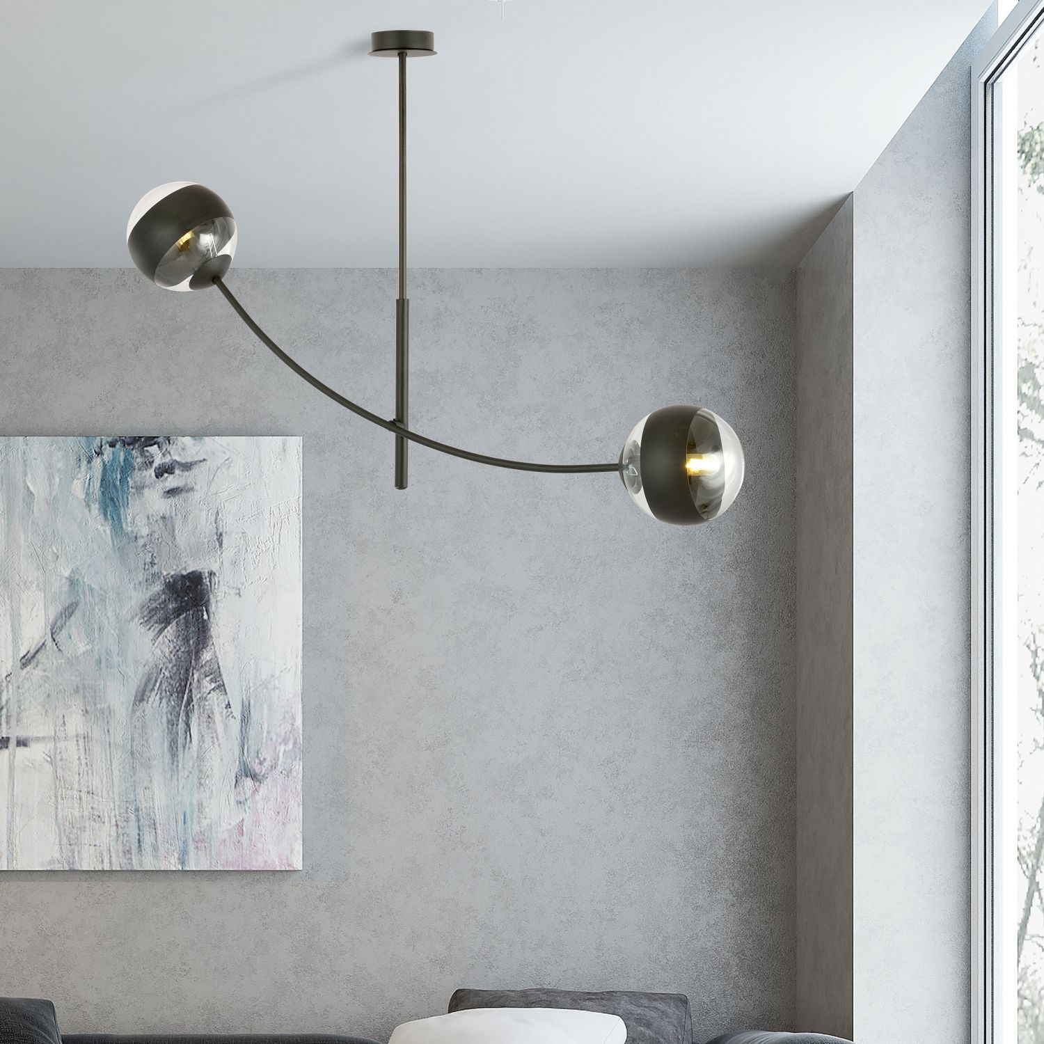 Emibig Hunter Stripe lampa podsufitowa 2x10 W mosiądz-przezroczysta 1101/2