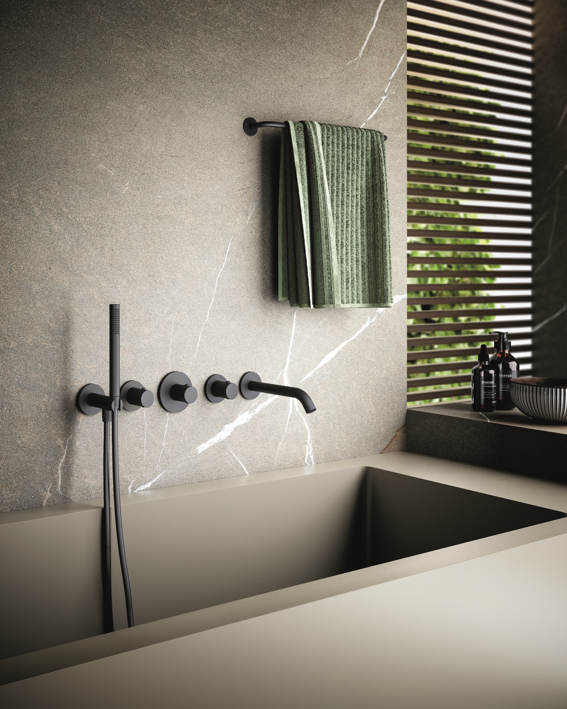 Paffoni Modular Box bateria wannowo-prysznicowa podtynkowa termostatyczna czarny mat MDE018NO - Wysyłka w 24h