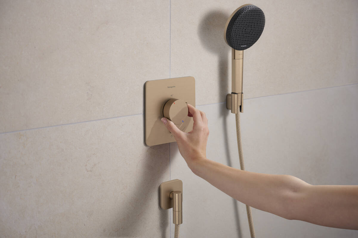 Hansgrohe Ecostat Comfort Q bateria prysznicowa podtynkowa termostatyczna brąz szczotkowany 33712140