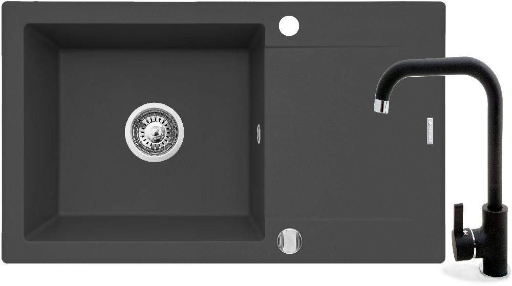 Pyramis Korfu zlewozmywak z baterią karbon 070061101SN