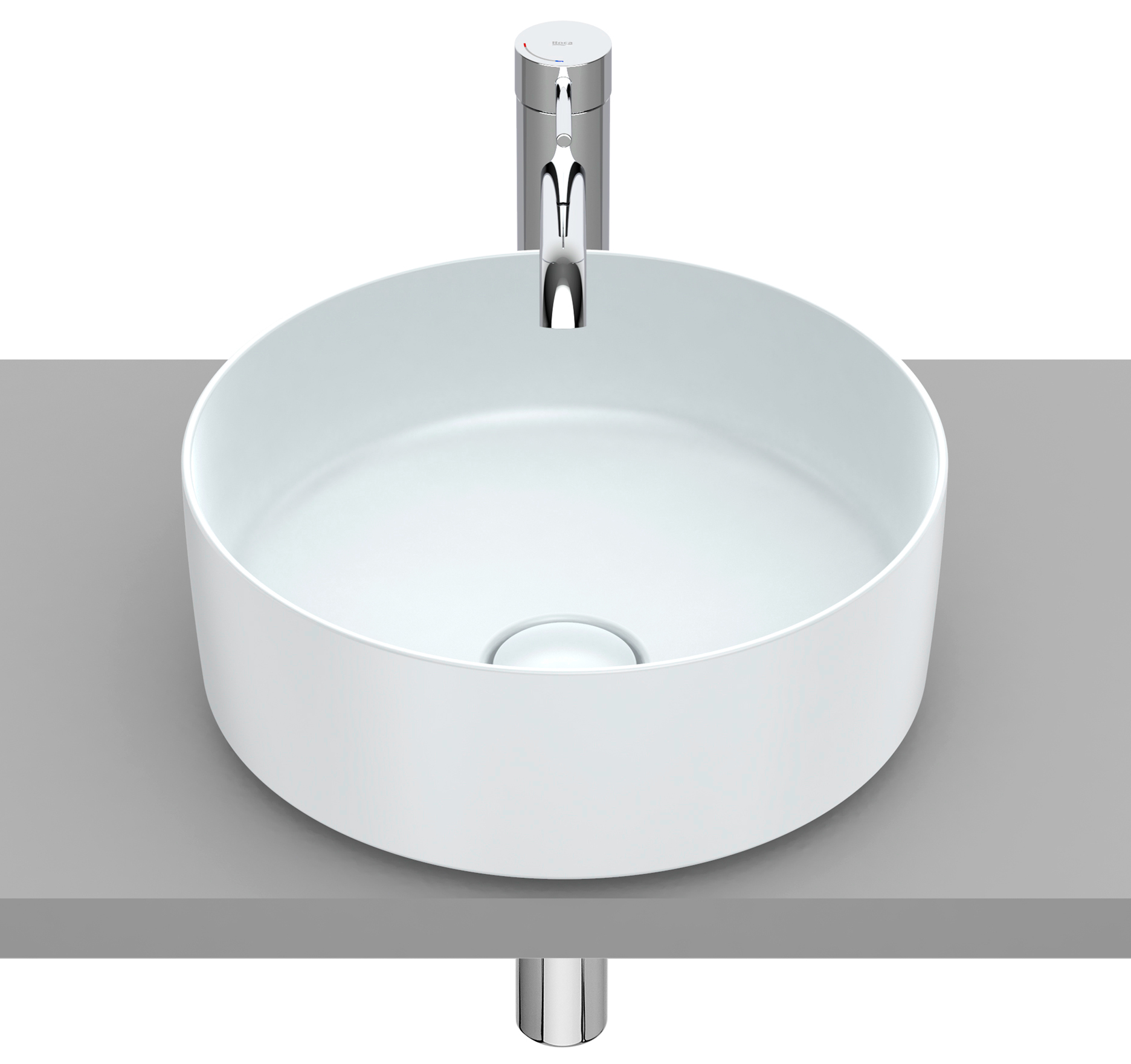 Roca Inspira umywalka 37x37 cm okrągła nablatowa A327523630