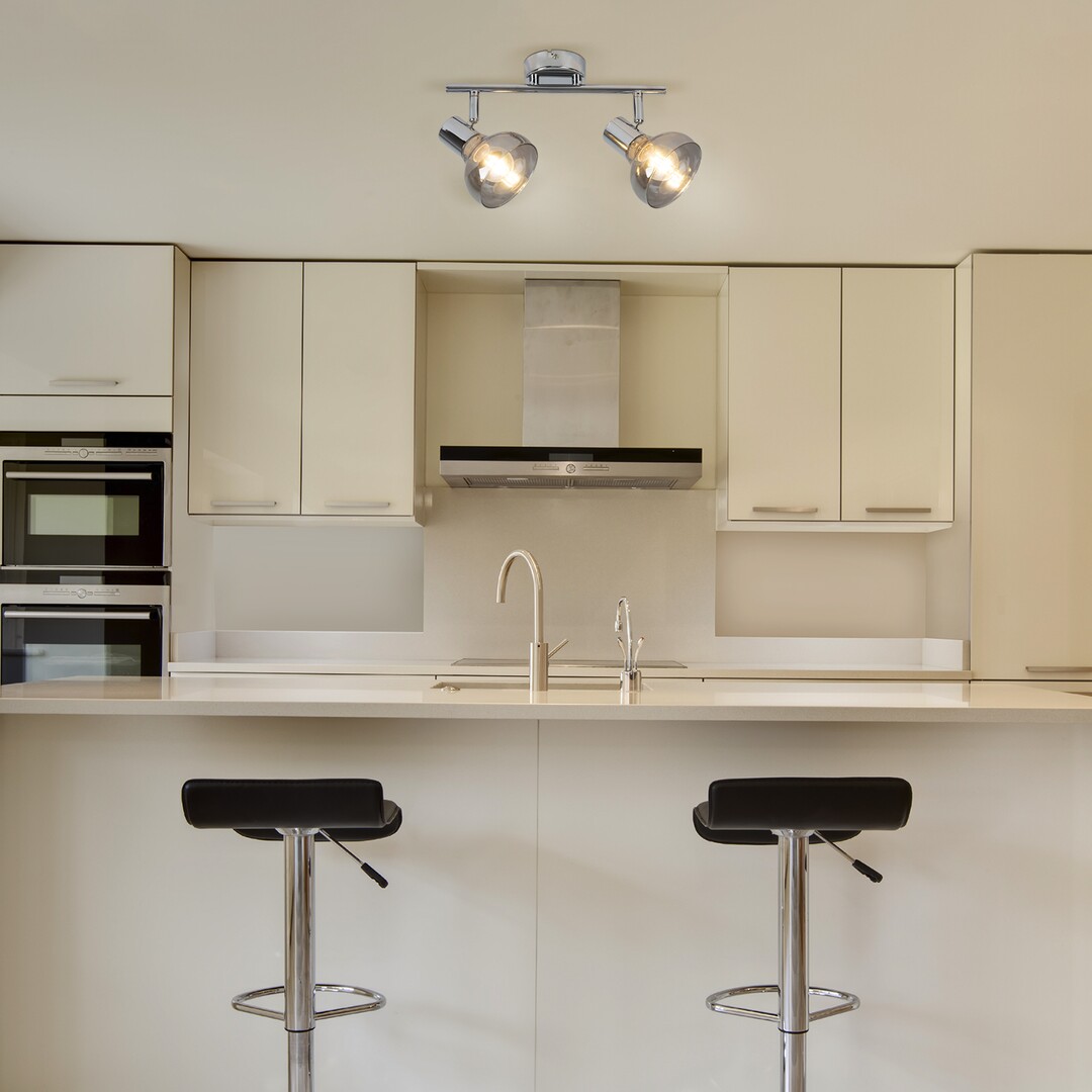 Rabalux Holly lampa podsufitowa 2x40W chrom/przydymiona 5556