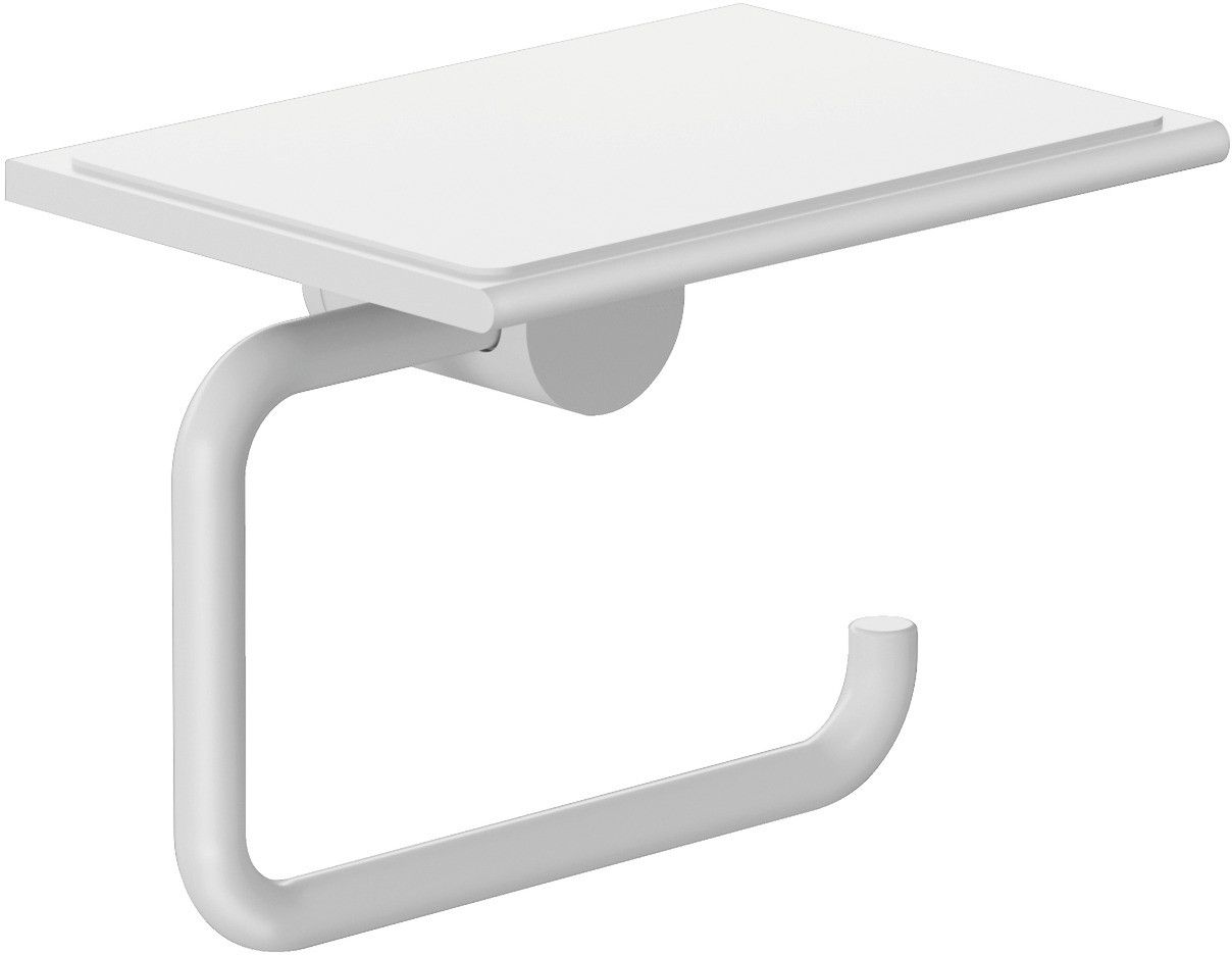 Kludi Vela R uchwyt na papier toaletowy z półką biały mat 5897153