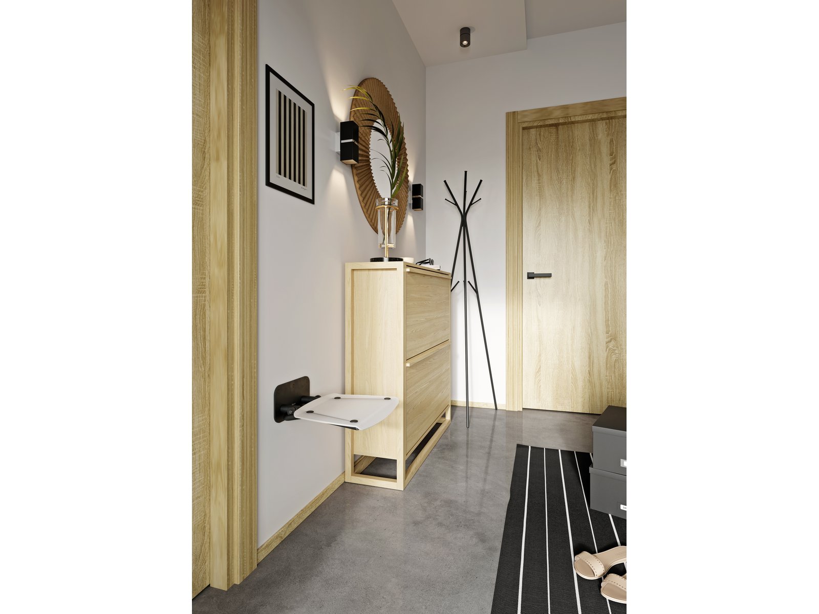 Ravak Ovo B II siedzisko prysznicowe czarne/clear B8F0000059