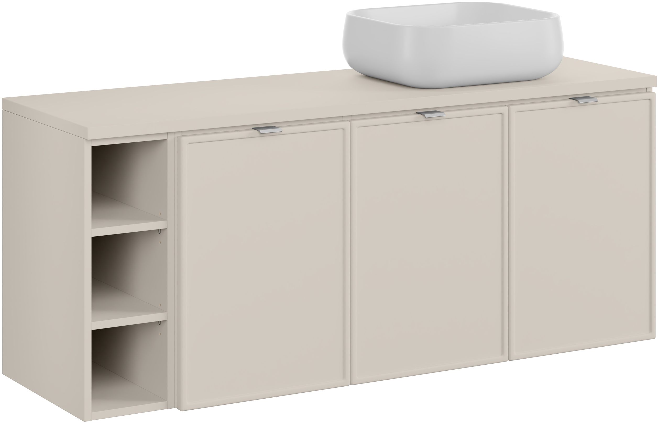 Zestaw Comad Bella Cashmere szafka 140 cm podumywalkowa wisząca kaszmir z blatem i umywalką SET-BC B CASHMERE 140CM UN NIKA WH