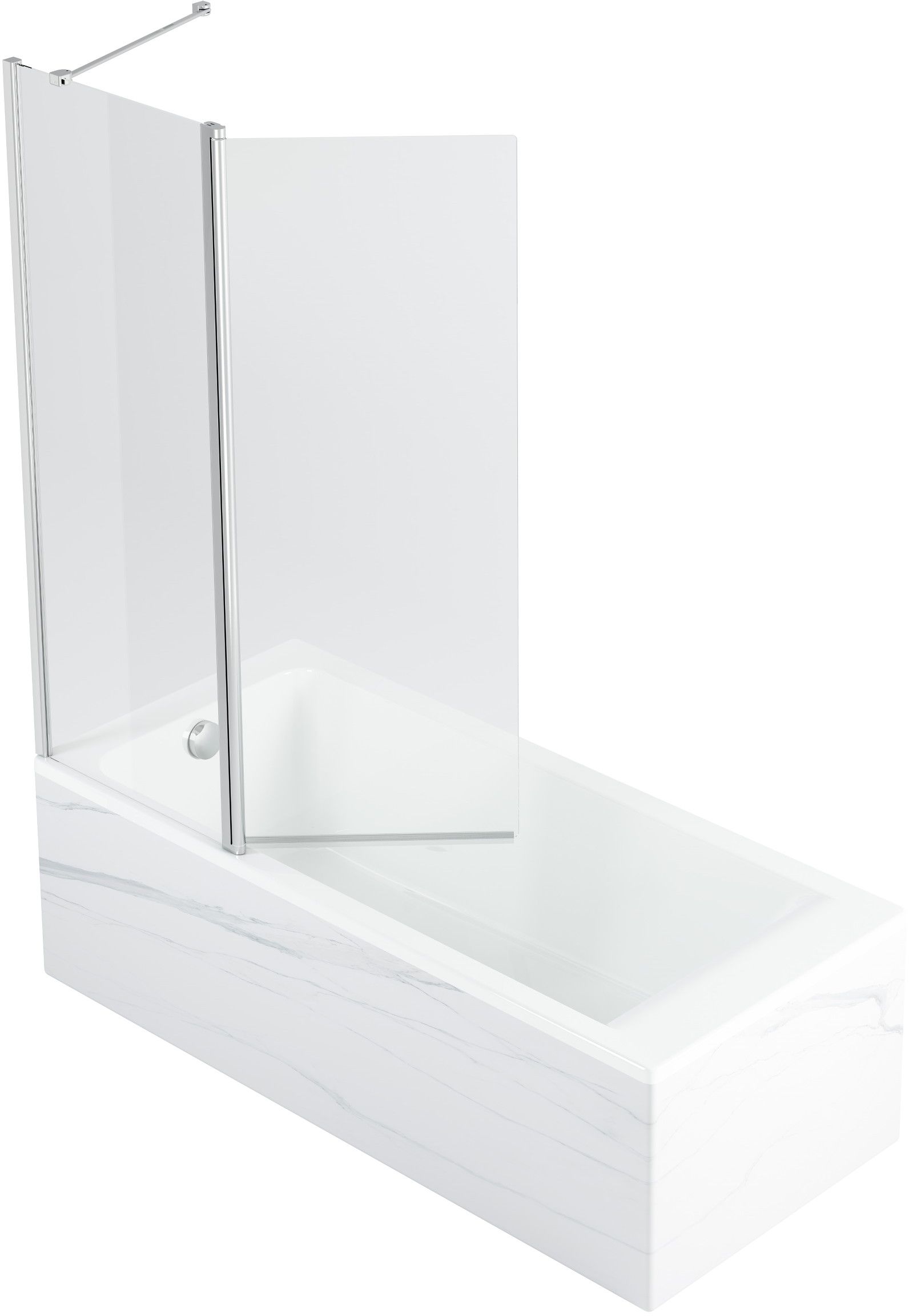 Roca Town-N parawan nawannowy 100 cm 2-częściowy chrom połysk/szkło przezroczyste AMP2210012M - Wysyłka w 24h