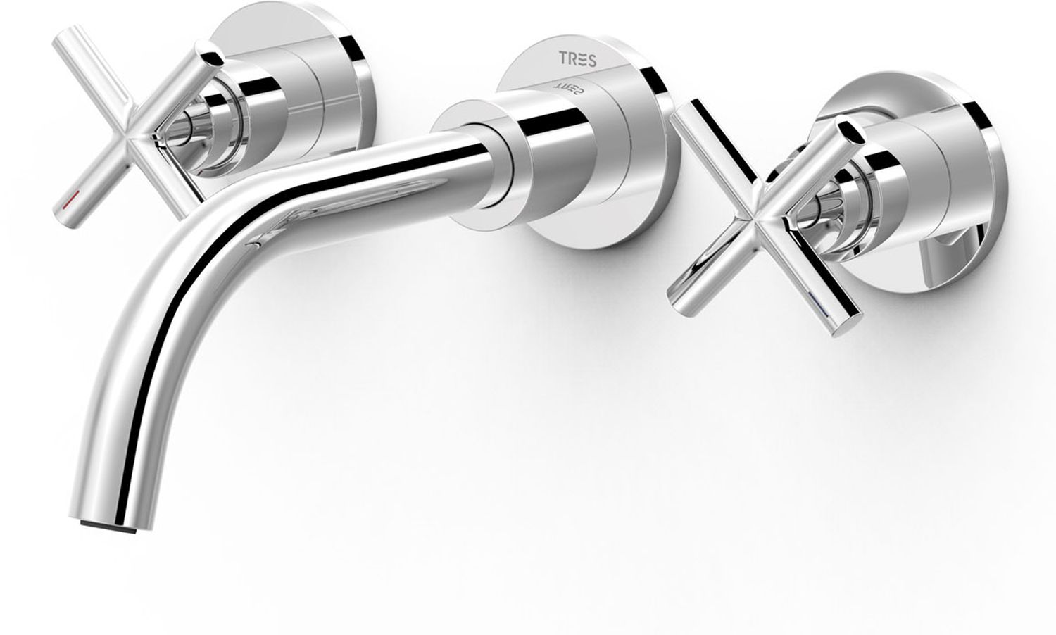 Tres Mont Blanc bateria umywalkowa podtynkowa 3-otworowa chrom 28330002