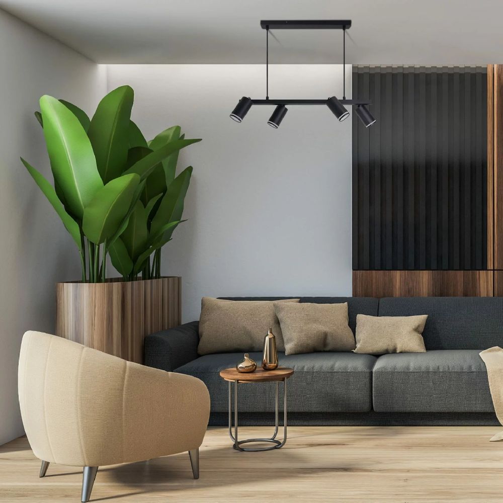 Goldlux Paris lampa wisząca 4x10 W czarna 325358