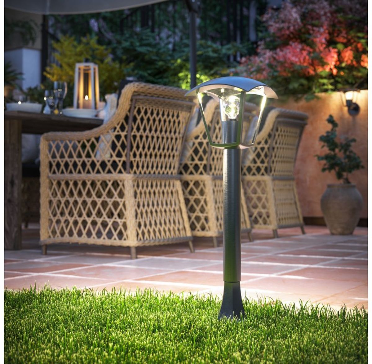 GTV Marina-P lampa stojąca zewnętrzna 1x20 W czarna OS-MARINAP-00