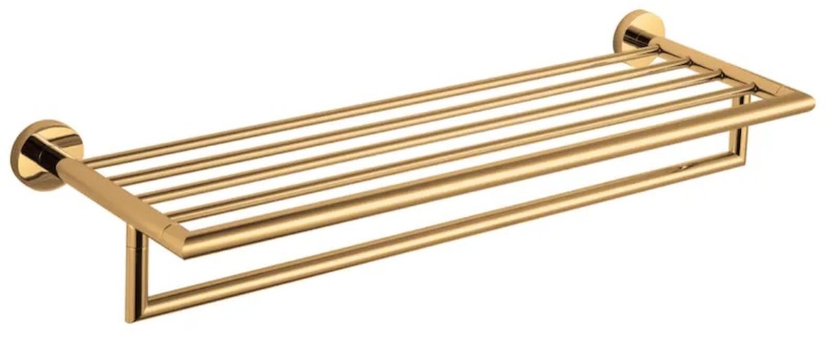 Stella Classic półka z wieszakiem na ręczniki złoty połysk 07.02060-G