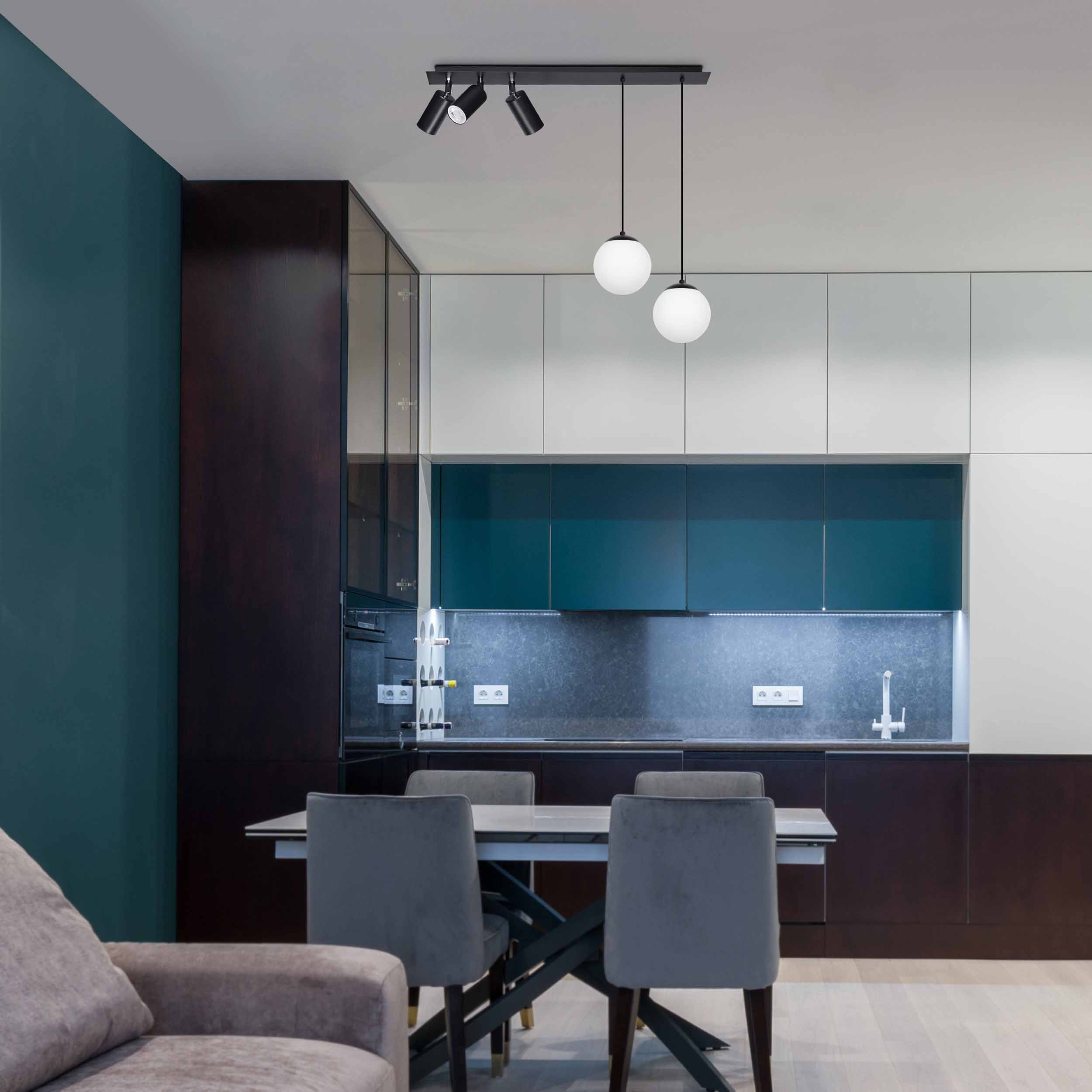 Kaja Albio lampa podsufitowa 5x40 W biała-czarna K-4138