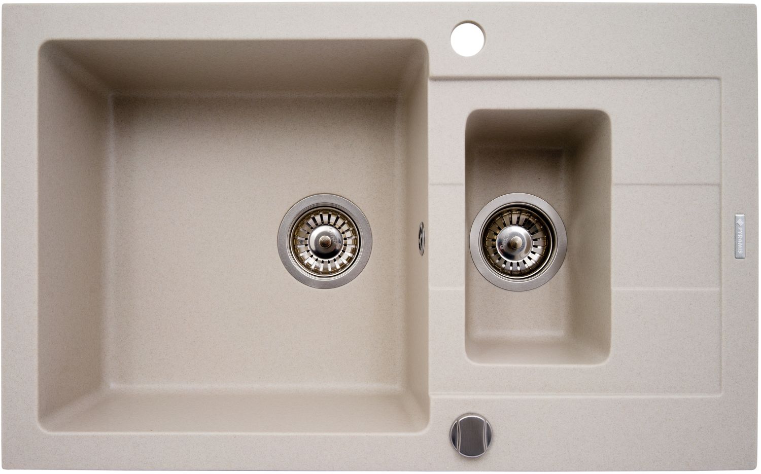 Pyramis Sparta Plus zlewozmywak 78x48 cm Pyragranit beż piaskowy 070062701