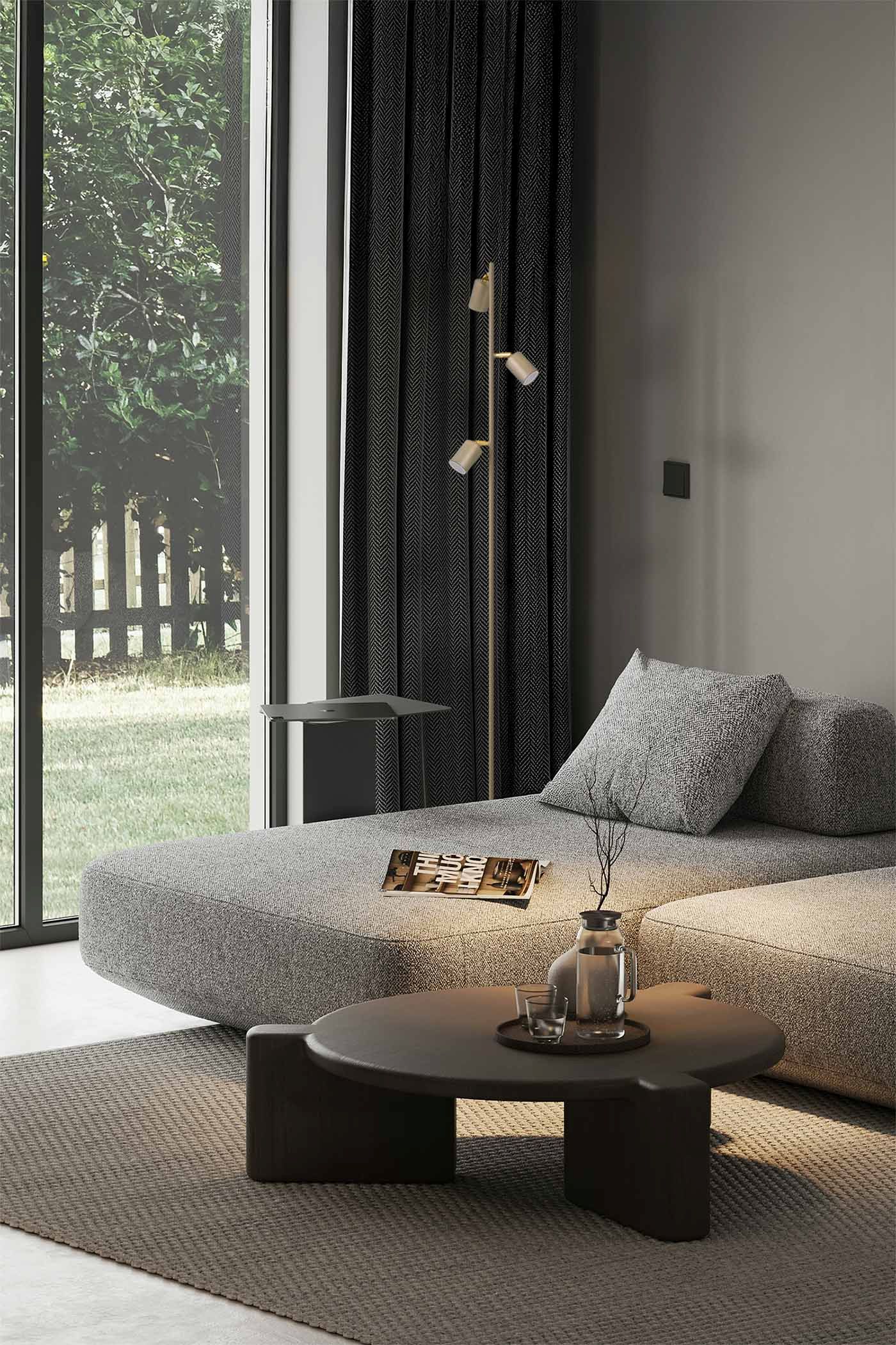 Kaja Mati lampa stojąca 3x10 W złota-beżowa K-5825