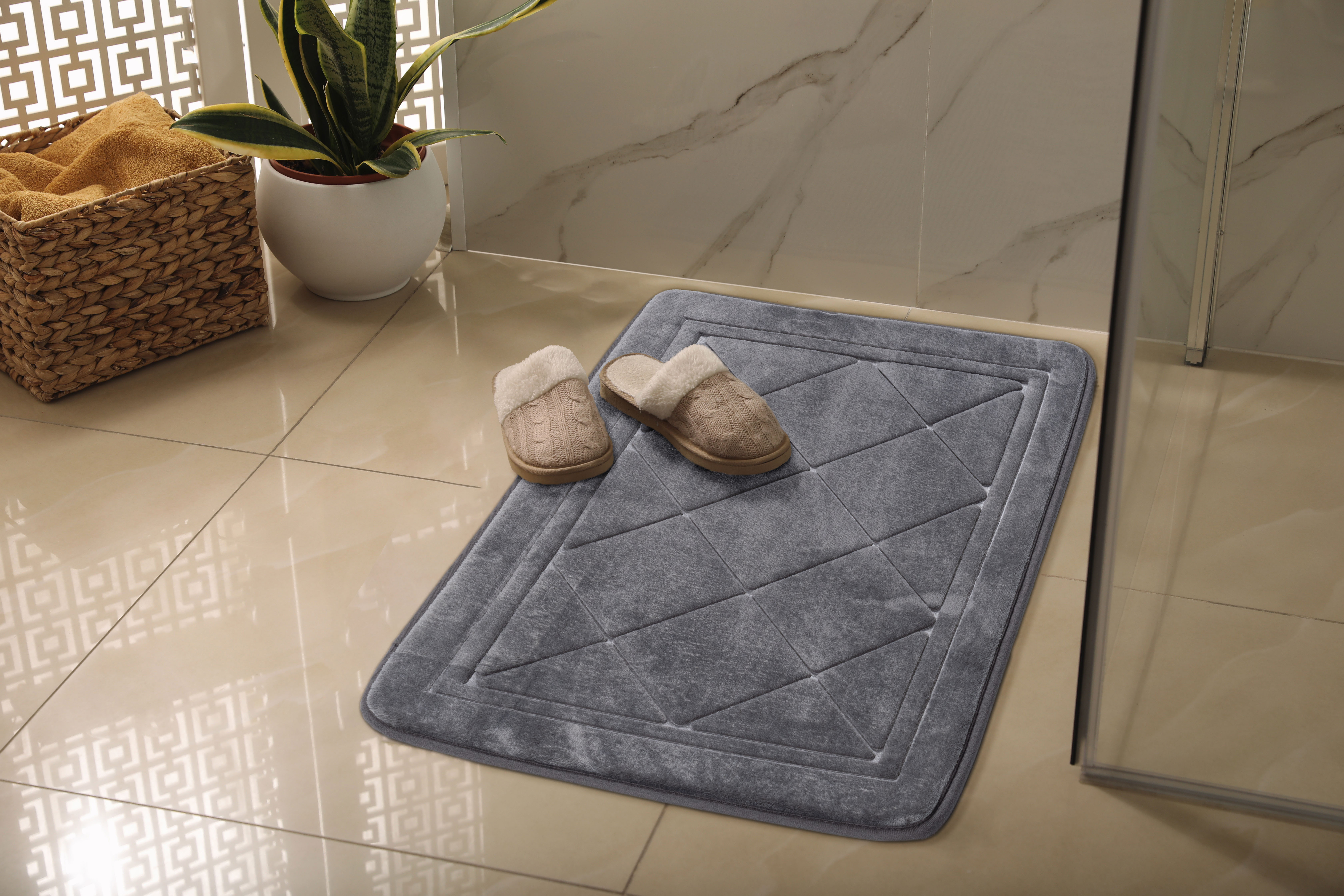 Multi-Decor Hamilton dywanik łazienkowy 76x50 cm prostokątny szary 508293