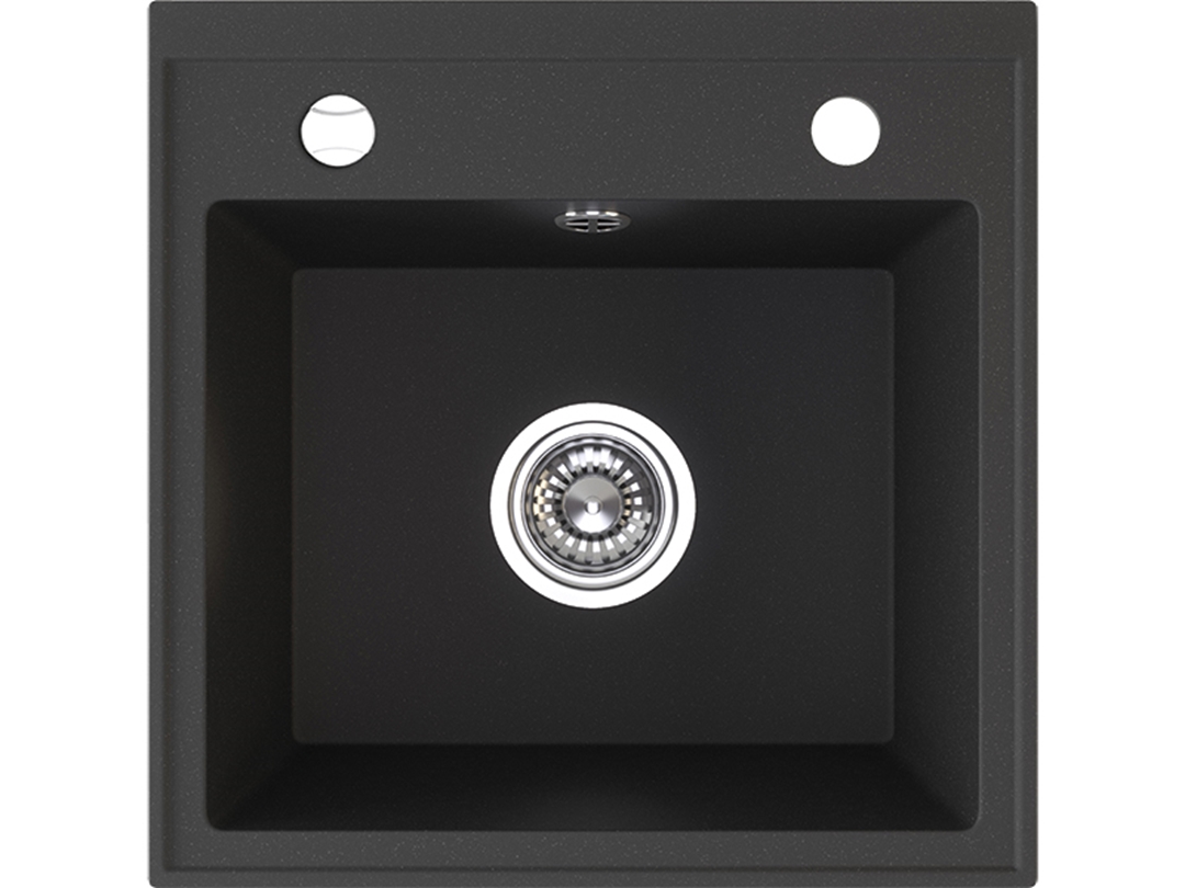 Laveo Trzynastka zlewozmywak granitowy 44x44 cm czarny SBP710T