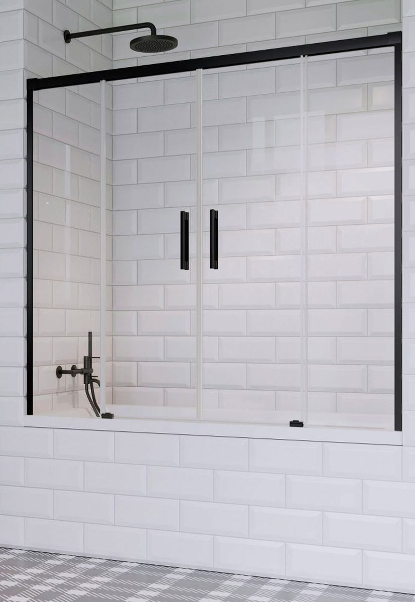 Radaway Idea Black PN DWD parawan nawannowy 170 cm czarny mat/szkło przezroczyste 10004170-54-01