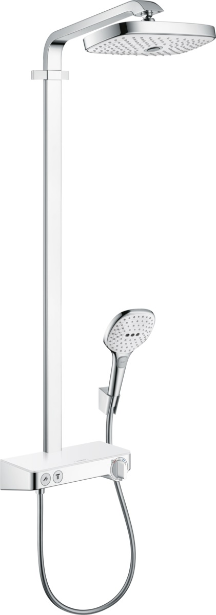 Hansgrohe Raindance Select E Showerpipe zestaw prysznicowy ścienny termostatyczny biały/chrom 27126400
