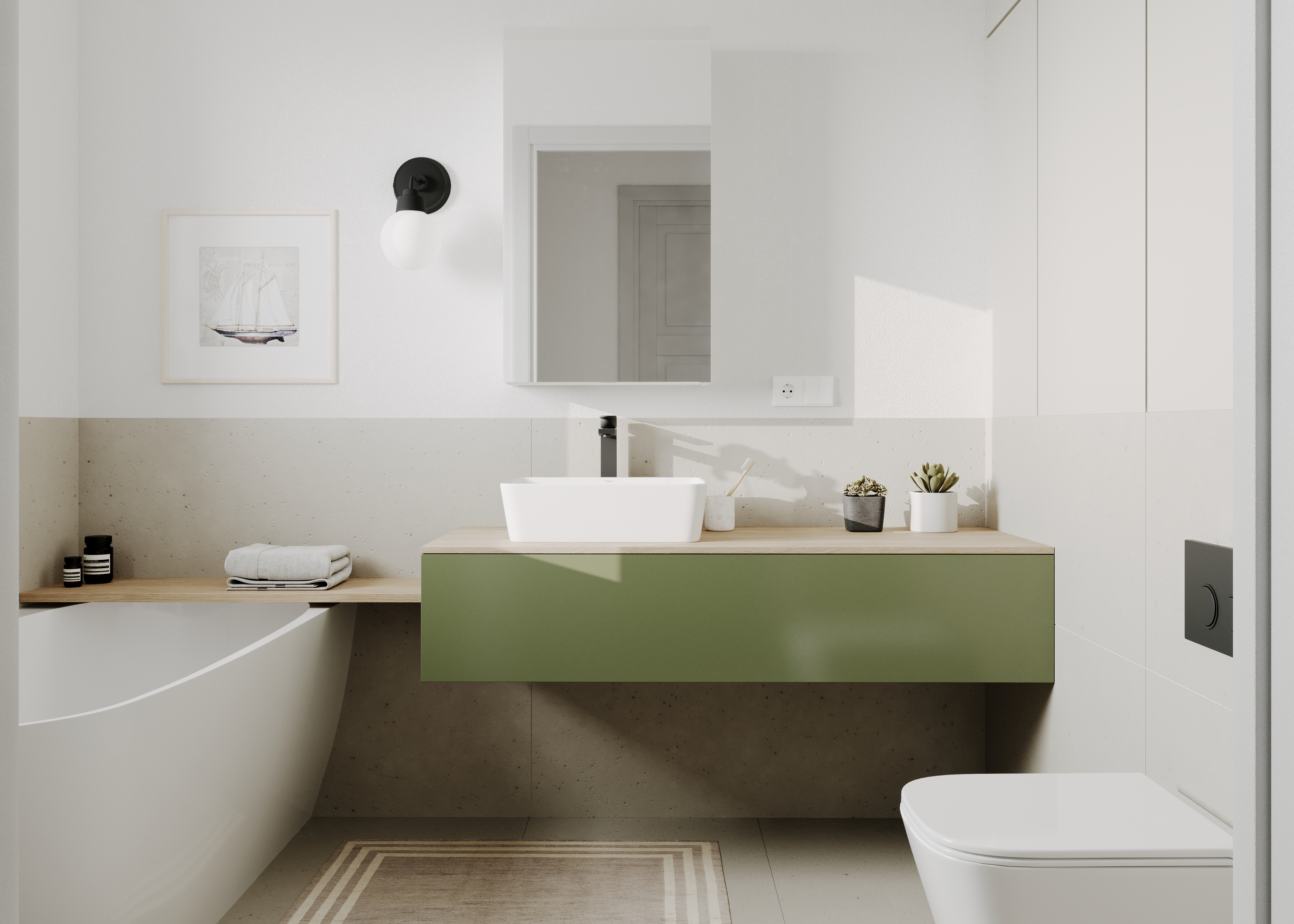 Hagser Ingrid umywalka 49x37,5 cm nablatowa prostokątna biała HGR20000040 - Wysyłka w 24h