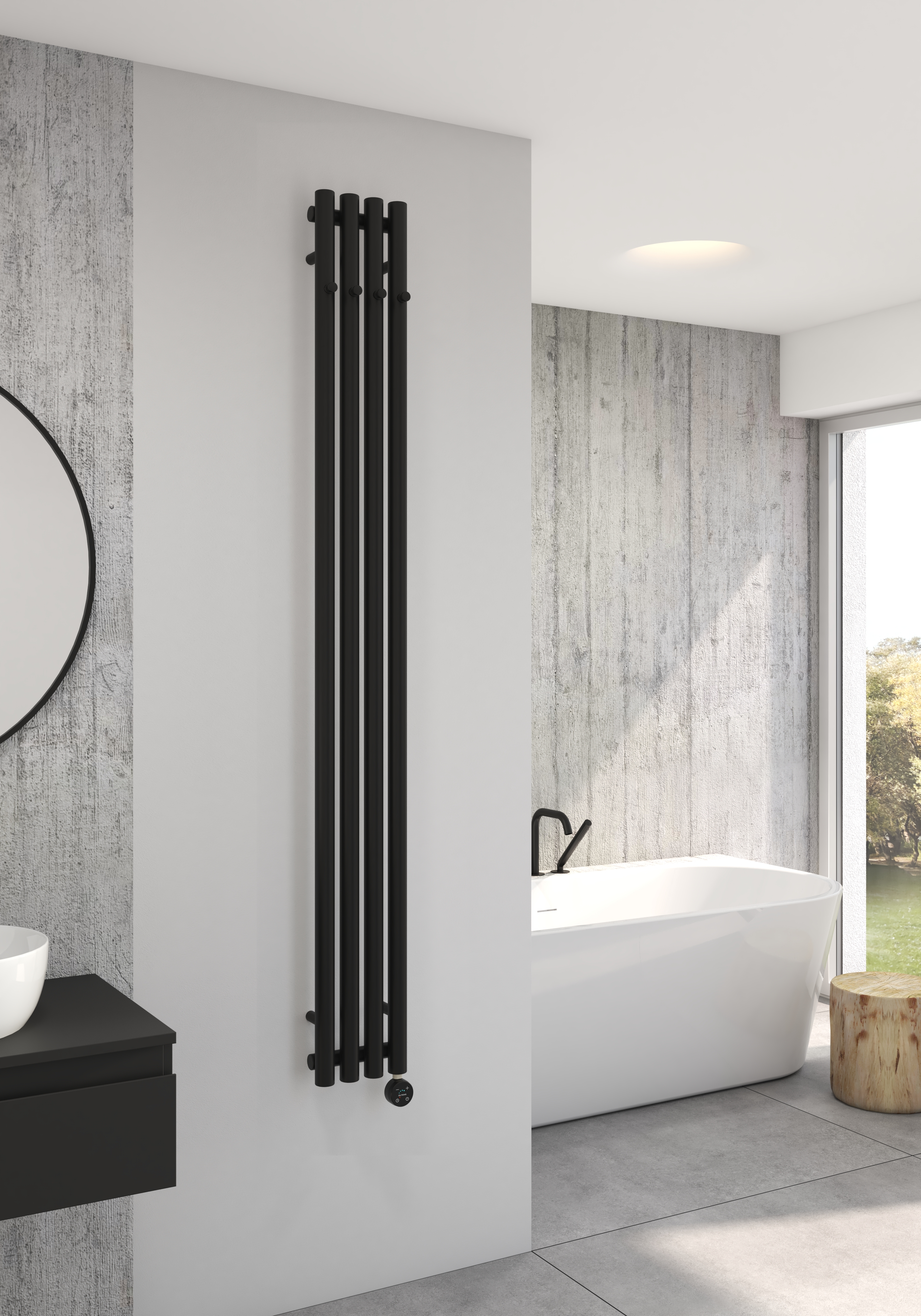 Oltens Stang (e) grzejnik elektryczny 180x20,5 cm czarny mat 55112300 - Wysyłka w 24h