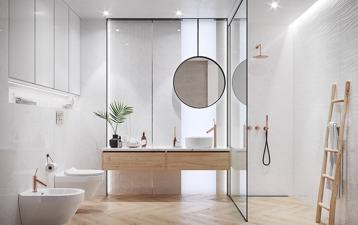 Cersanit Marinel white glossy płytka ścienna 20x60 cm biały połysk