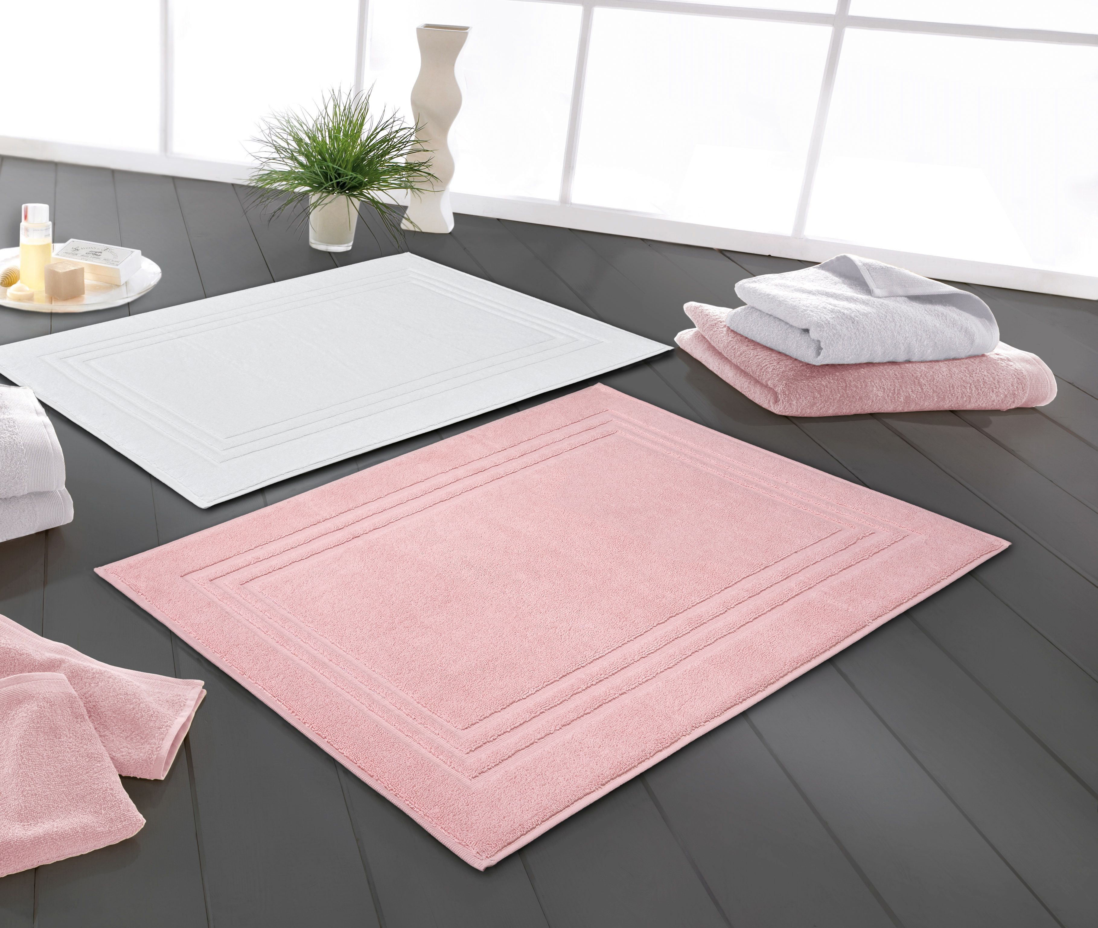 Kleine Wolke Lodge dywanik łazienkowy 80x50 cm bawełna biały 3009114207 - Wysyłka w 24h