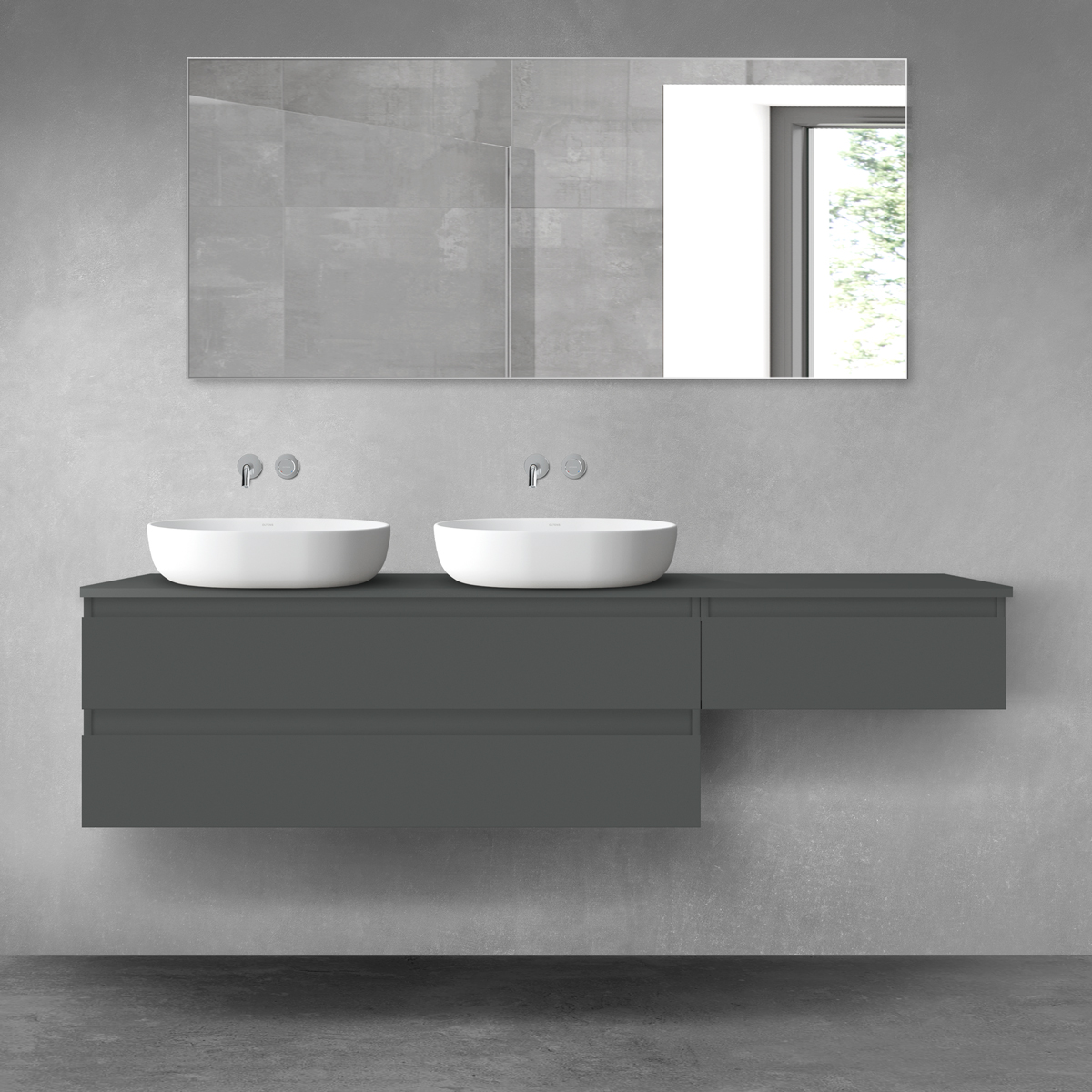 Oltens Vernal zestaw mebli łazienkowych 180 cm z blatem grafit mat 68591400 - Wysyłka w 24h