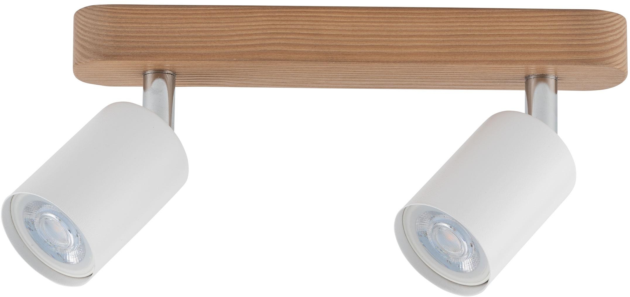 TK Lighting Top lampa podsufitowa 2x10W biały/chrom/drewno 3295