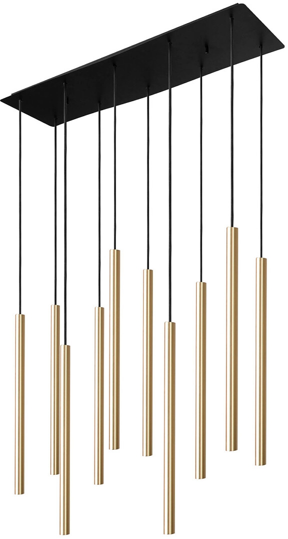 Nowodvorski Lighting Laser lampa wisząca 10x10 W czarna-mosiądz 8924