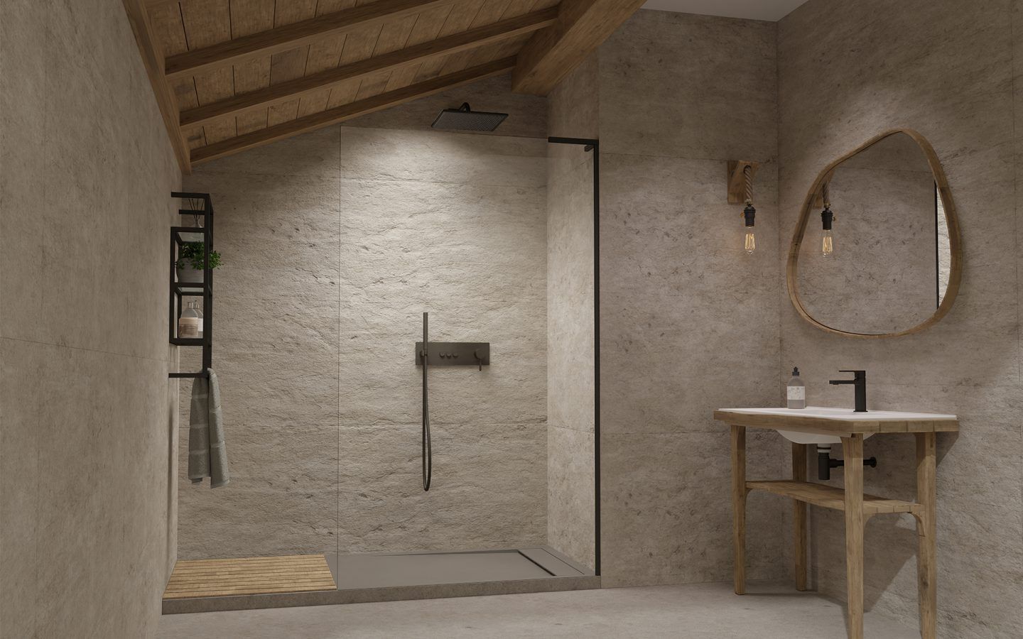 Radaway Modo SL Black II ścianka prysznicowa walk-in 115 cm czarny mat/szkło przezroczyste 10319115-54-01R