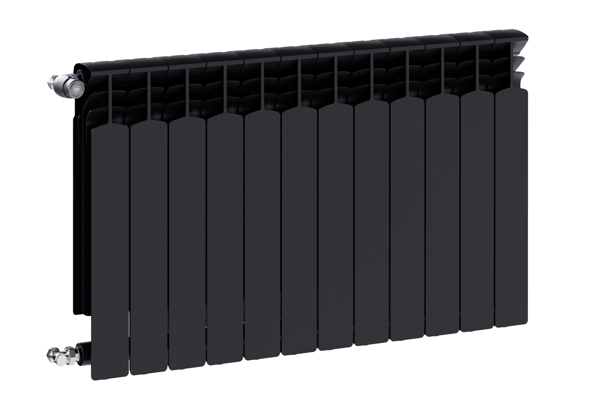 KFA Armatura G600F grzejnik pokojowy 67,2x96,6 cm podłączenie boczne czarny 772-120-81