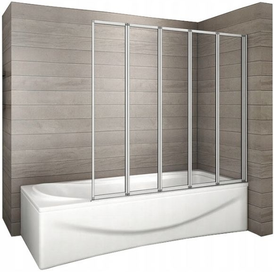 Rea Idea parawan nawannowy 120 cm 5-częściowy chrom połysk/szkło przezroczyste REA-W0850